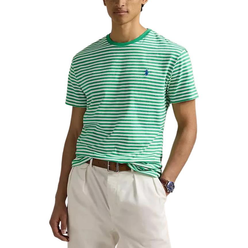 Polo Ralph Lauren SS25 Round Neck Striped Embroidered Short Sleeve T-Shirt Men Tops 710960660-004