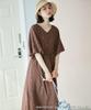 ROPE PICNIC Pino Dot Print Dress Dark Size Women's (GDE14950, Brown, 20)