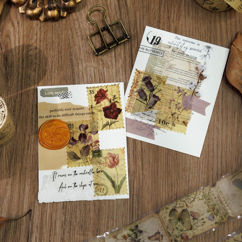Ancient Forest Chronicle American Retro Washi Tape: Plant Sticker Decorations