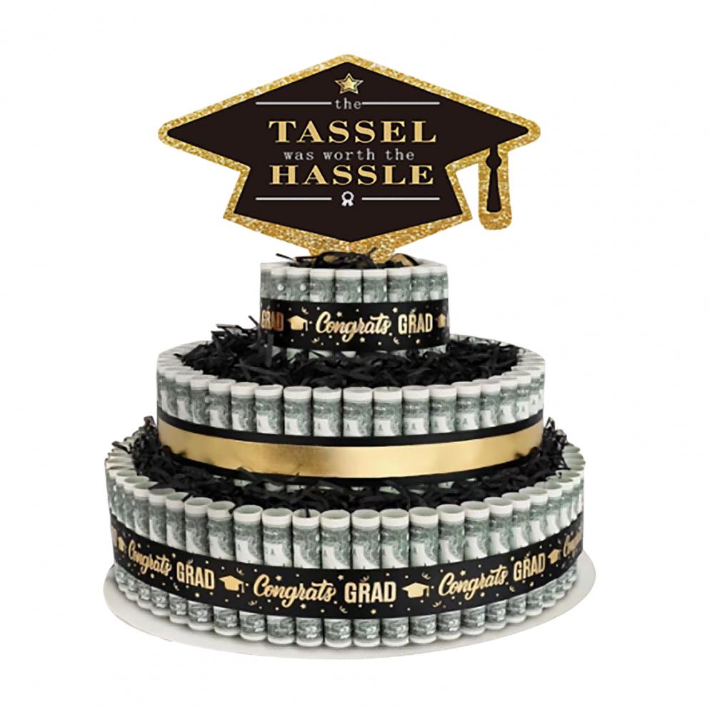 Abschlussjahrgang 2025 DIY Set Geldkuchen Rollenhalter Abschlussgeschenke 2025 3-stöckiger Geldkuchen für Jungen