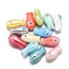 10 Pieces Artistic Double Sided Ceramic Fish Beads Crafting Supplies Spacers For Homemade Jewelry Phone Chains