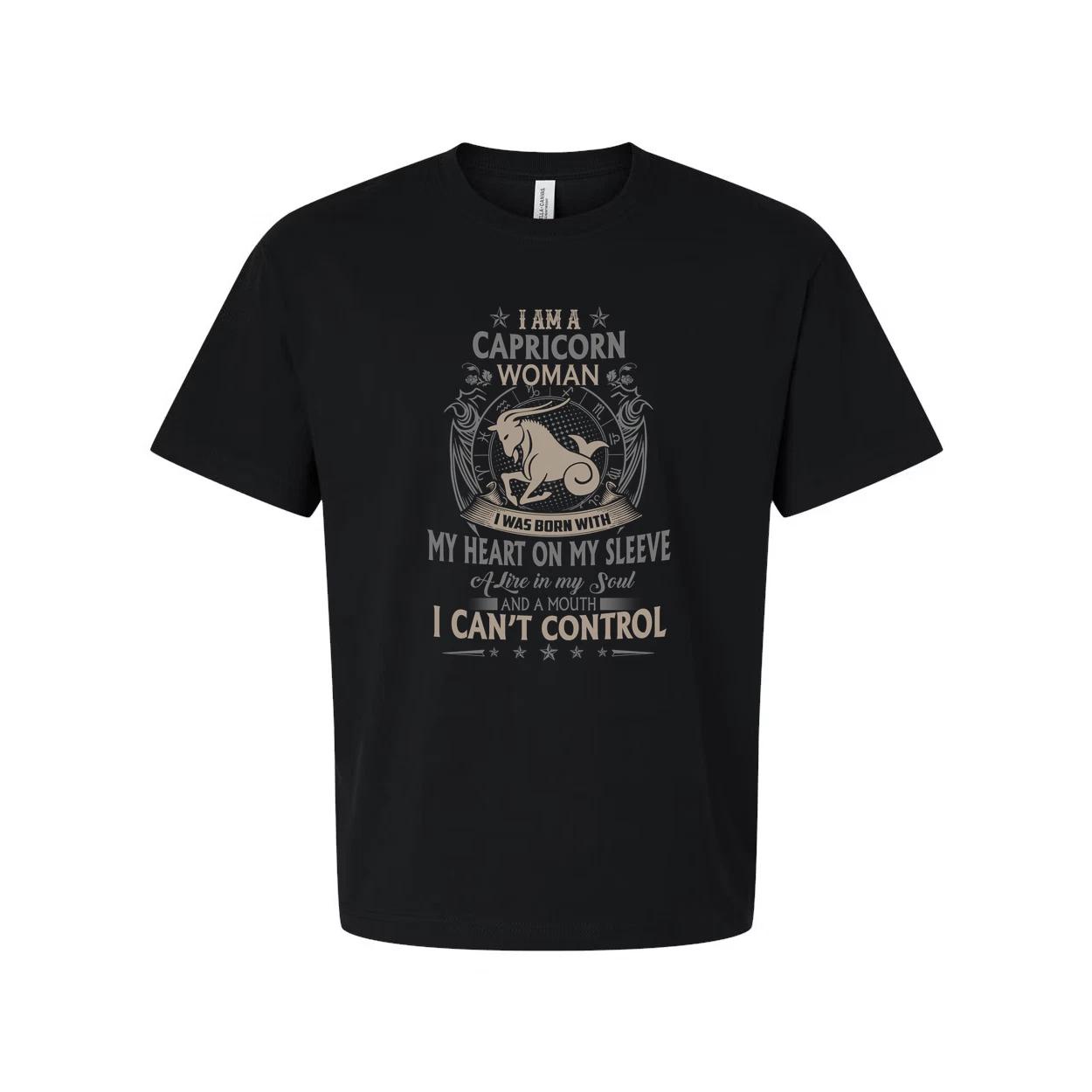 Capricorn Woman Zodiac Graphic T Shirt Unisex I Was Born With My Heart On My Sle 2XL