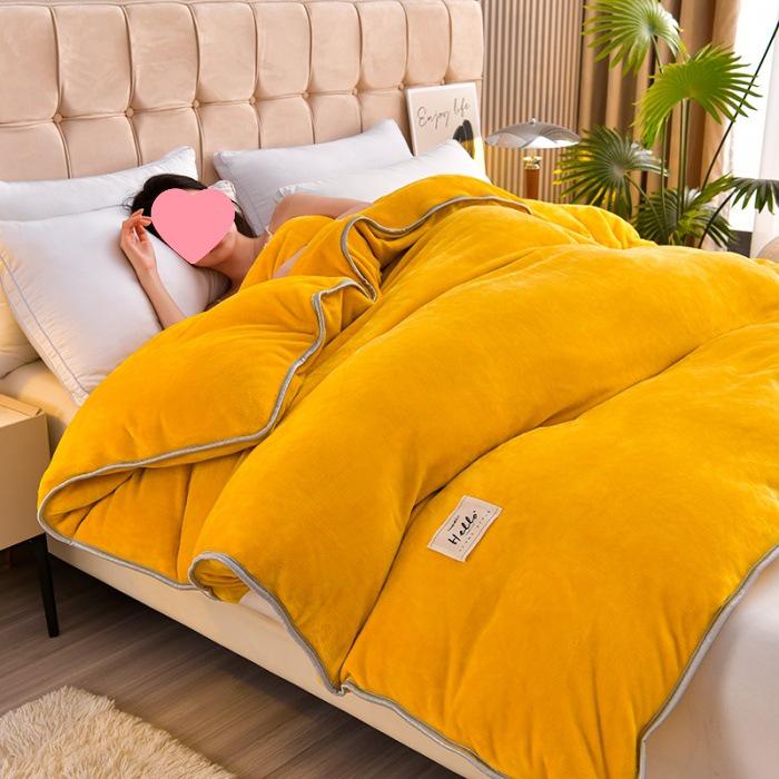 2026 Solid Color Thickened Milk Velvet Flannel Duvet Cover