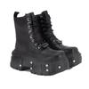 Fashion Punk Style Women Boots Lace-up Heel Height Platform Shoes Woman Gothic Ankle Rock Boots Metal Decor Woman Sneakers 2025