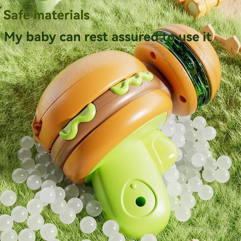 Spinning Top Flying Disc With Led Lights Glowing Burger Fries Hotdog Food Toys For Kids