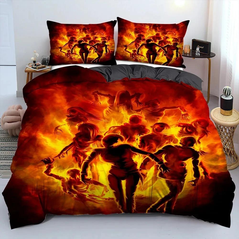 3D Scream Horror Skull Duvet Cover Set Queen Size Sugar Skull Bedding Sets Single Twin Full King Comforter Cover Bedroom Decor
