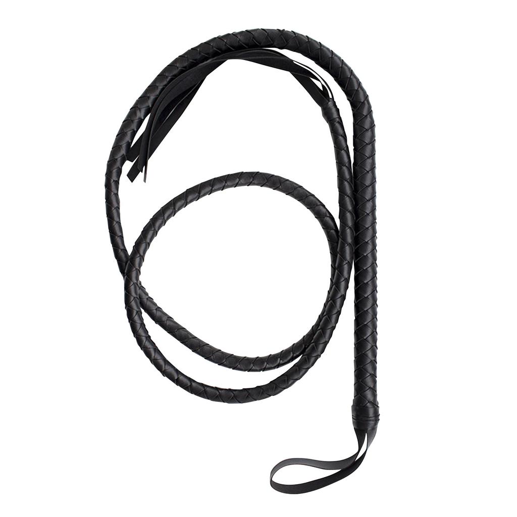 Sexy Flirting Riding Whip Black PU Spanking Prop Game