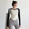 Women's Slim-Fit Color Block Long Sleeve Yoga Top
