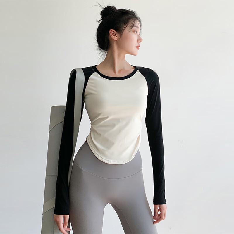 Women's Slim-Fit Color Block Long Sleeve Yoga Top