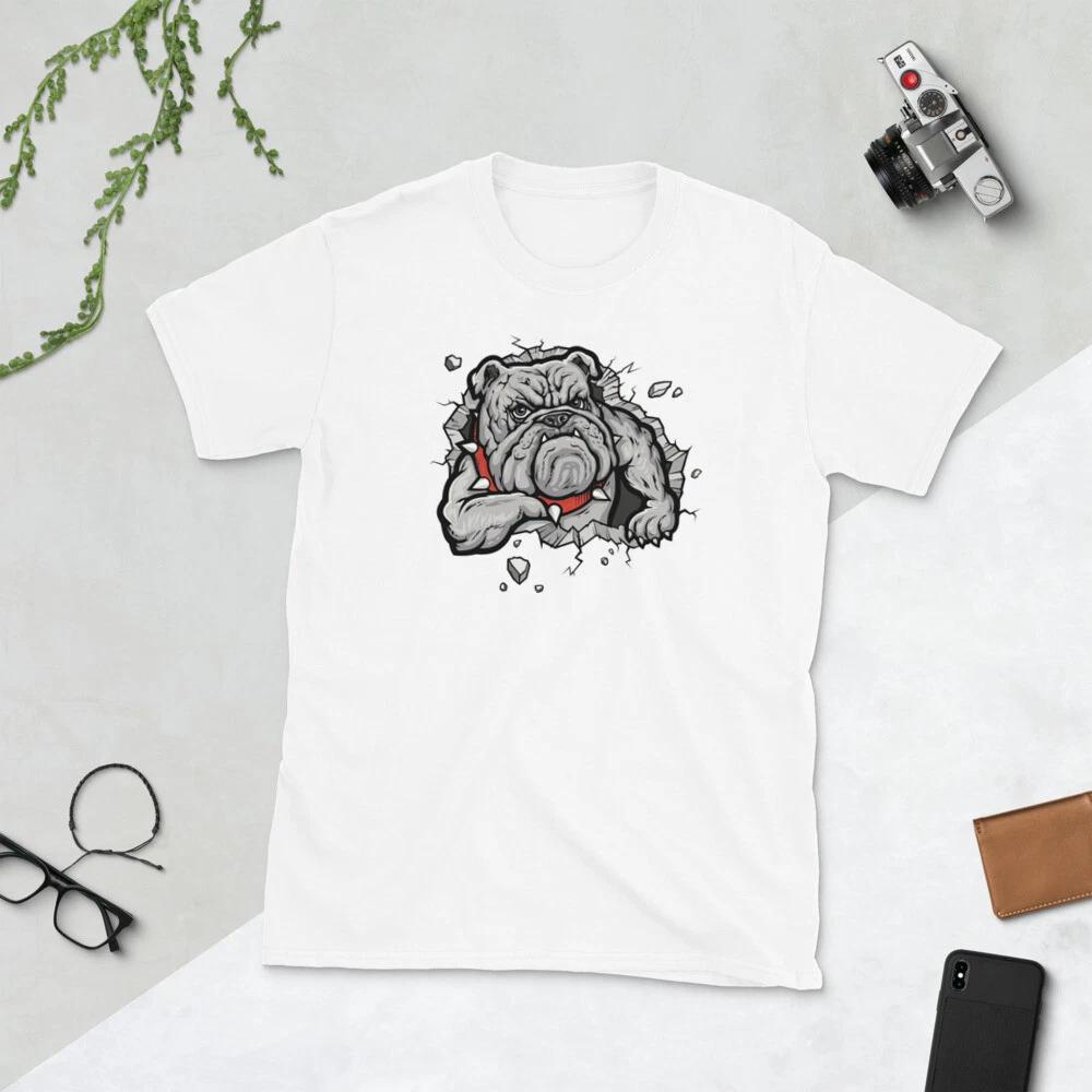 

MAD DOG BREAKING THROUGH WALL CARTOON TRENDY GRAPHIC Short-Sleeve Unisex T-Shirt 4XL