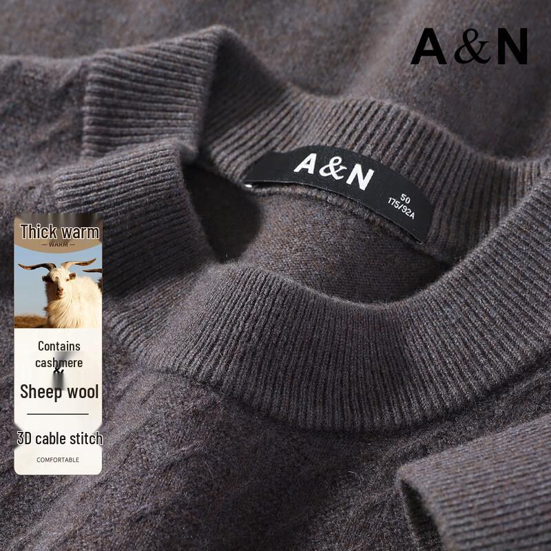 

Antonio Men s Cashmere & Lambswool Thick Knit Round Neck Sweater 2XL
