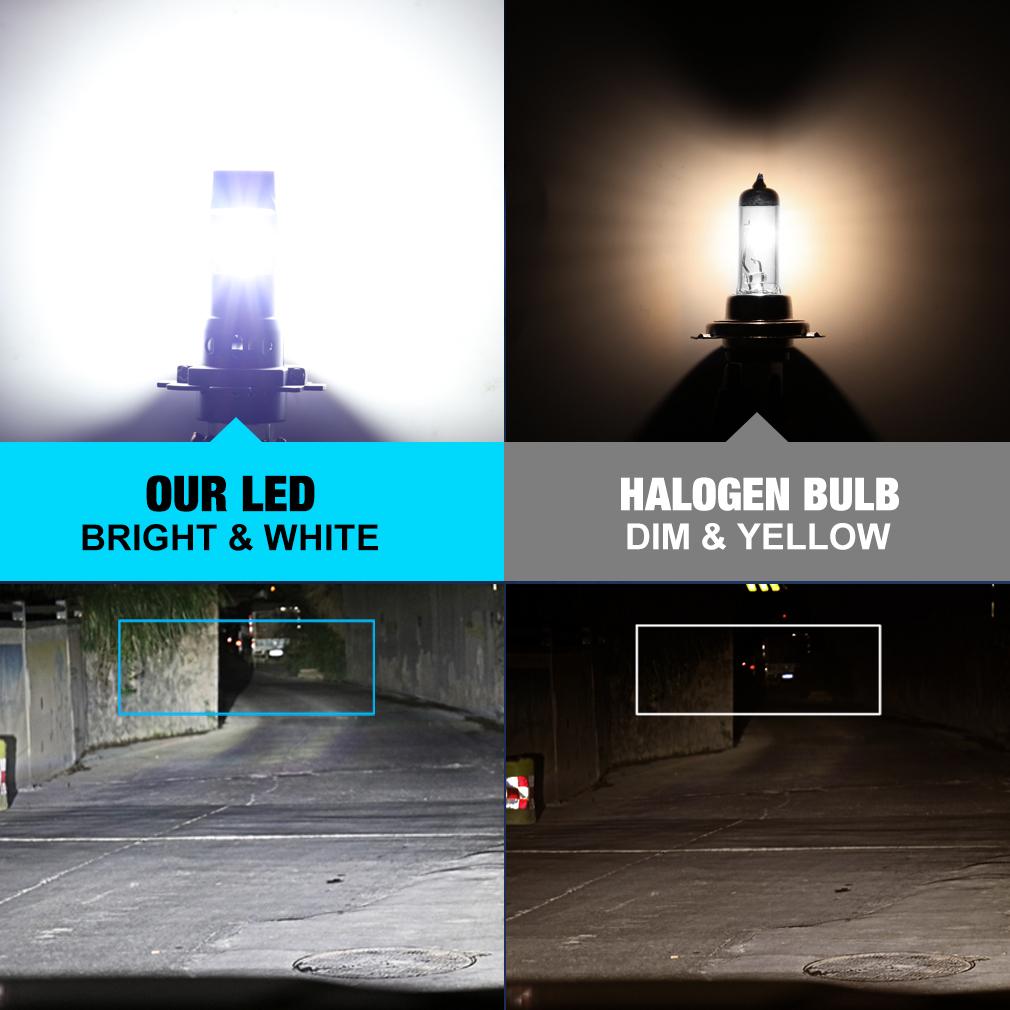 2 stk 25000LM Canbus H7 H11 LED-frontlyspærer H8 H16JP 9005 HB3 9006 HB4 LED-lampe 3570 CSP Bilfrontlys 60W Turbovifte 6500K 12V