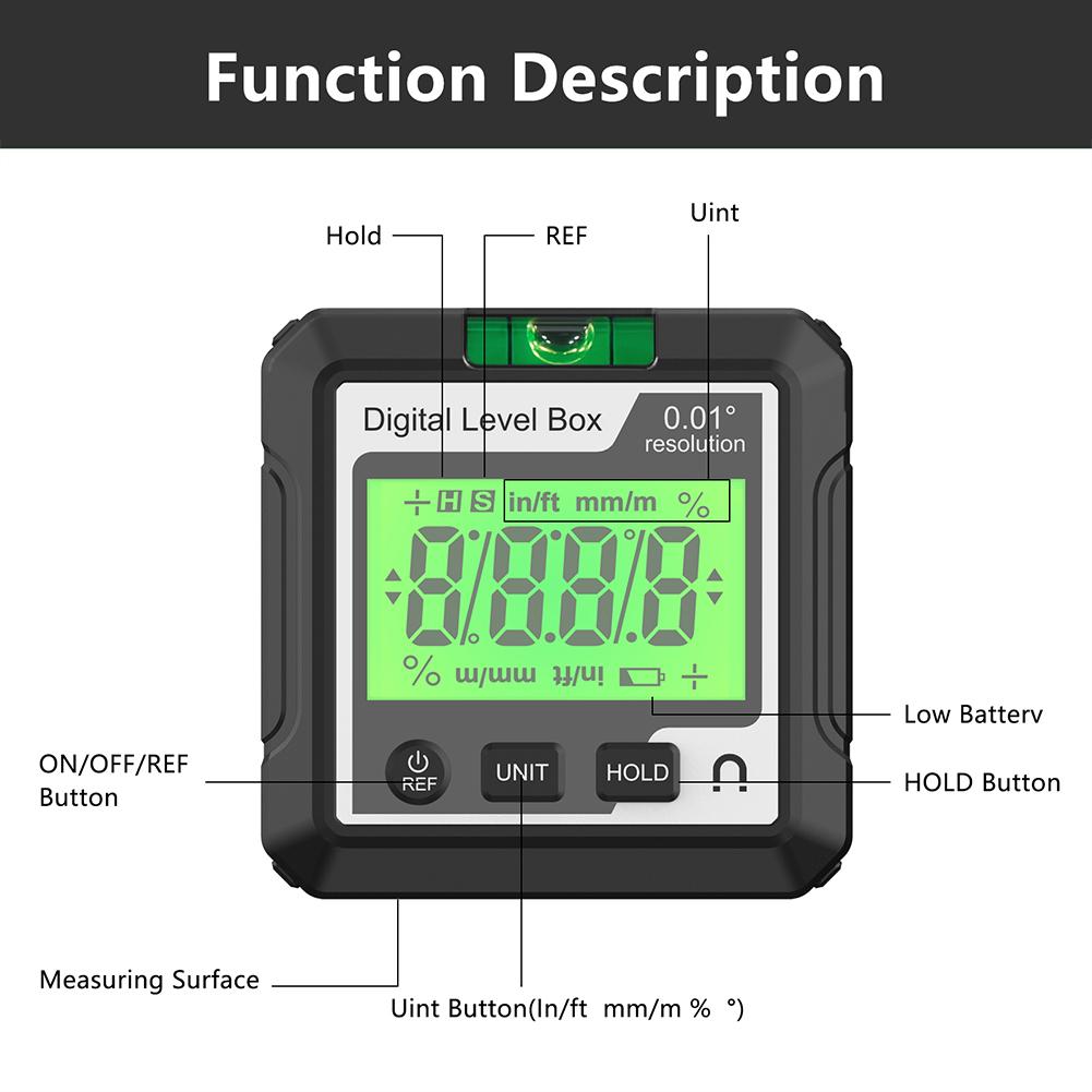 Digital Protractor Goniometer Measuring Clincellometer Magnet 90 Degree Ruler Protractor Angle Gauge Digital Inclinometer