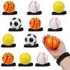 4Pcs Reaction Training Bouncy Ball Set with Wrist Strap for Hand Eye Coordination Kids Outdoor Toy Sports Birthday Party Favors