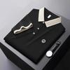 Ice Silk Short-sleeved T-shirt for Men, New Summer High-end Embroidered Luxurious Silky Quick-dry Breathable Polo Shirt.