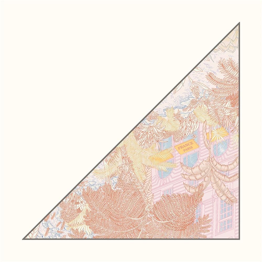 

Women Autumn Thin Triangle Twill Scarf Shawl Hijabs Luxury Plant Printing Bandana Foulard Neckerchief For Ladies 130x85cm