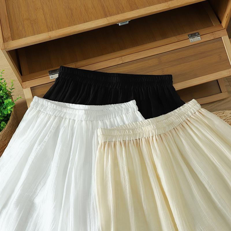 DIMANAF Taglie Forti 2026 Pantaloni da Donna in Lino Vita Elastica Vintage Basic Donna Pizzo Monocolore Gamba Larga Lunghi Oversize Larghi