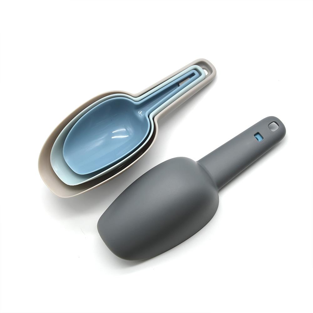 3Pcs/set Plastic Ice Shovel Food Grade Plastic Candy Dessert Grain Flour Measuring Scoop Household Rice Spoon Shovel Gadgets