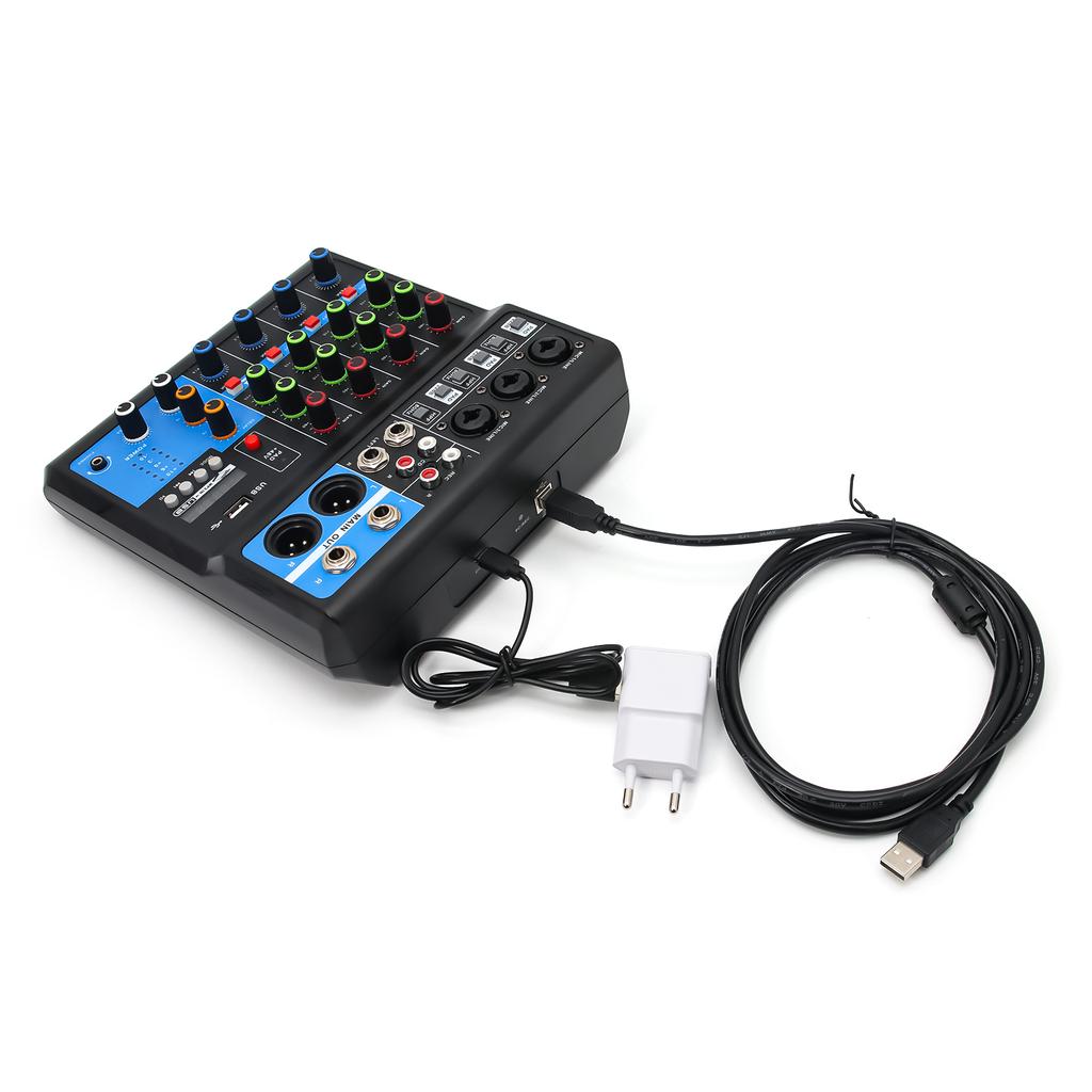 HD Audio 4 5 Channel Sound Mixer Professional Portable Console Computer Input 48v Power Live Broadcast A4 A5 Sound Audio Mixer