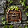 Weather Resistant Patio Accents Mini Fairy Door, Wooden Miniature Garden Welcome Gnome Handcrafted Home Decor House Accessories for Outdoor