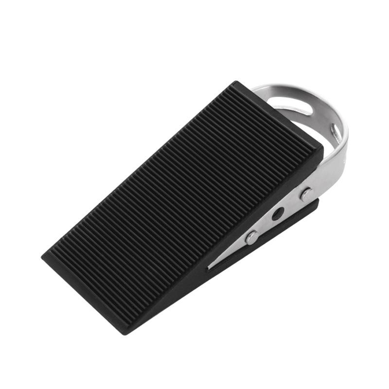 Windproof Stainless Steel Door Stopper: No-Drill Rubber Safety Blocker for Sliding Glass Doors, Anti-Collision Limiter.