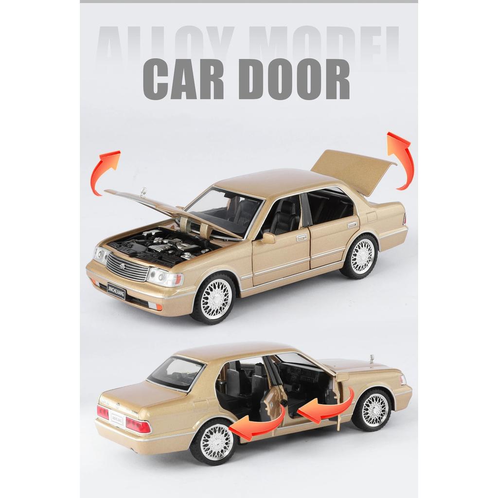 1/32 Toyota Crown Alloy Model Car Toy Diecasts Metal Casting Sound and Light Car Toys For Children Vehicle