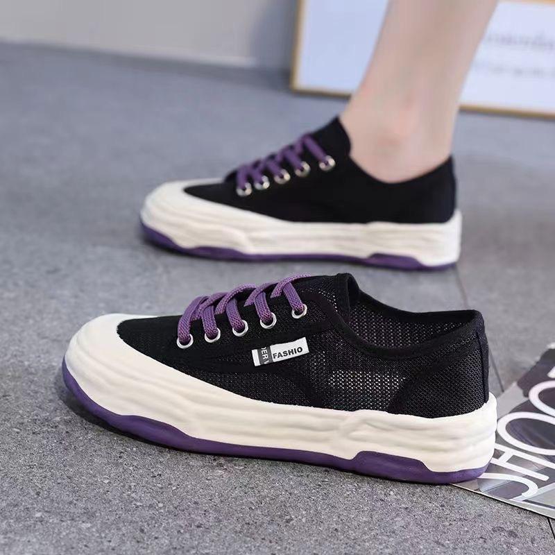 

Весенне-летние женские кеды на толстой подошве, сетчатая поверхность дышащая и удобная, повседневные спортивные трендовые женские туфли с низким верхом, универсальные wh 40 чёрный