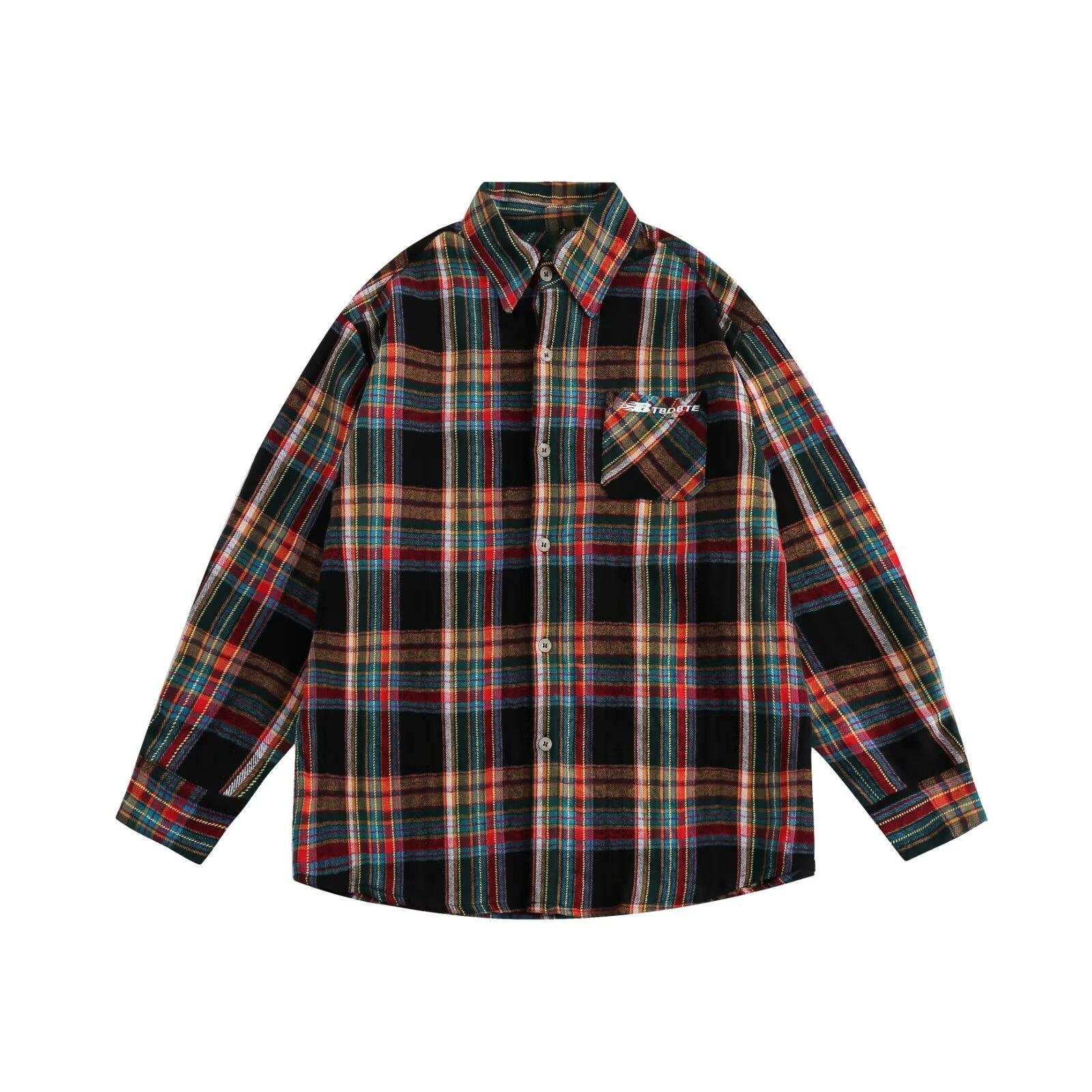 

Рубашка с длинным рукавом с буквенным принтом 2024 года в японском стиле в стиле Гонконга, свободная рубашка для мальчиков, летнее модное универсальное повседневное пальто 3XL красный