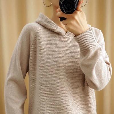 Pullover Sweater Autumn and Winter 2022 Korean Hooded Sweater Long Sleeve Versatile Female Sweater Loose Sweater Tops