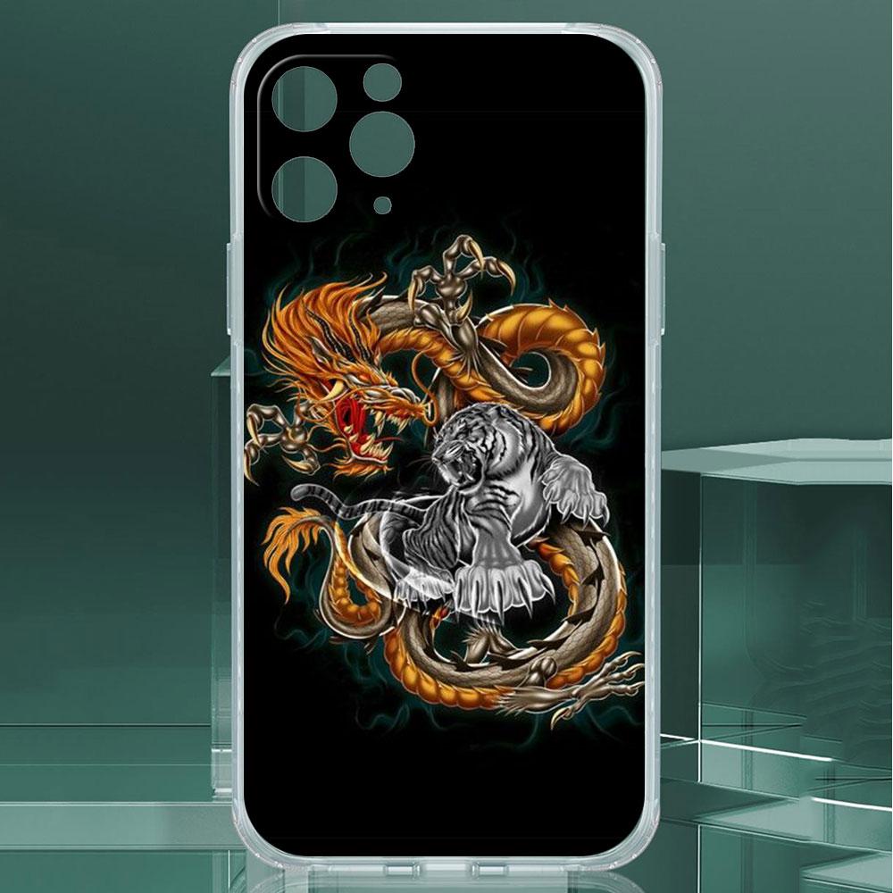 Tiger Tier Fall Für Apple iPhone 11 13 14 12 Pro 7 8 Plus XR X XS Max 6 6S 14Pro Klar Silikon Telefon Abdeckung Coque