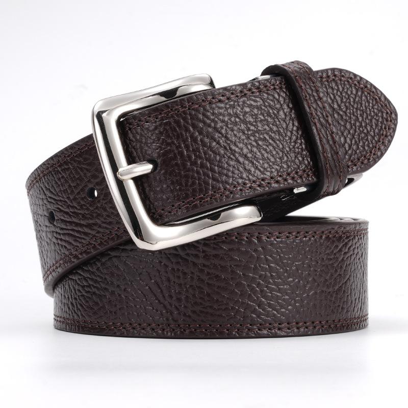 Retro Belt for Men Genuine Leather Casual Business Cowhide Belt for Men Middle Aged and Young Men Simple and Versatile Pin Buckle Belt