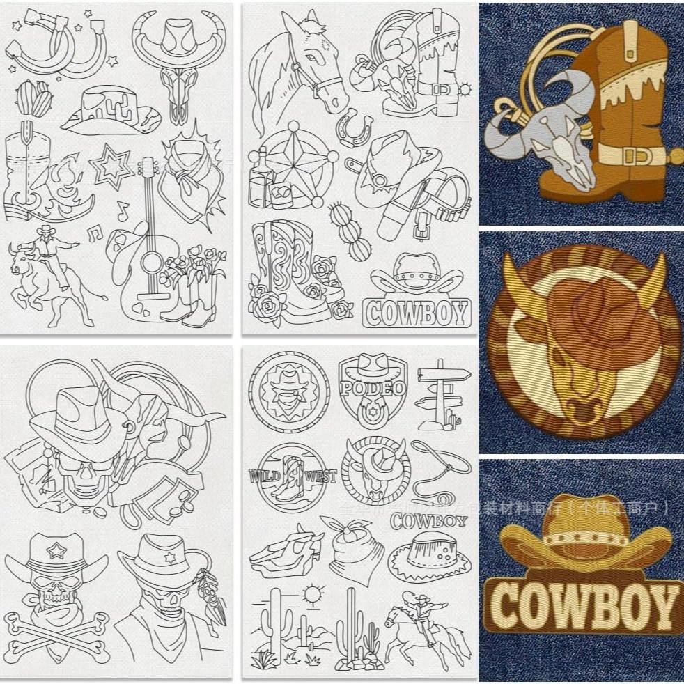 A4 Koi Fish Airplane Ball Suit Pattern Embroidery Stabilizer - Self-Adhesive Water-Soluble Nonwoven Fabric for Easy Stitching