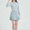 E.PARCA Vertical Pouch Pleated Skirt (Sky Blue)