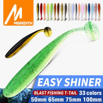 MEREDITH Easy Shiner Rybářské návnady 50 mm 65 mm 75 mm 100 mm Woblery Lov kaprů Měkké návnady Silikonové umělé plastové návnady