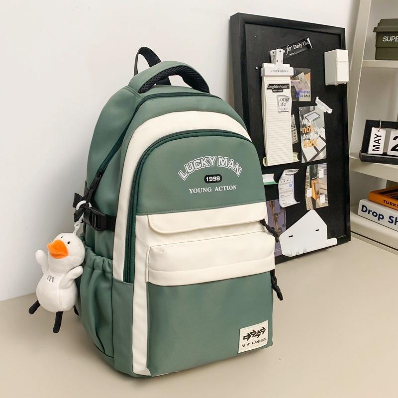 Schoolbag Large capacity junior and high school students school bag Japanese simple computer backpack New fashion couple backpack