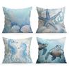 4pcs/set Ocean Element Design Cushions Pillowcase Polyester Cushion Cover Throw Pillow Pillowcover Home Car Sofa Decor