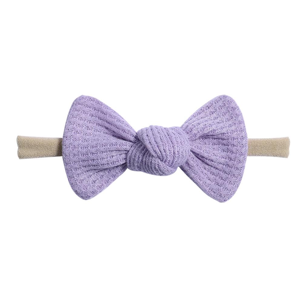 Tie Children'S Bow Headband Solid Color Knitted Waffle Baby Baby Headband Hair Accessories 2526