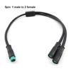 M8 Julet Waterproof 1 Male To 2 Female 2/3/4/5/6 Pin Ebike DC Splitter Sensor Connector Cable Electric Bicycle Butt Joint Plug