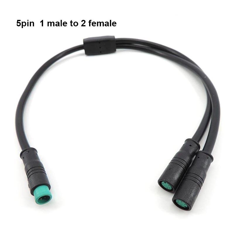 M8 Julet Waterproof 1 Male To 2 Female 2/3/4/5/6 Pin Ebike DC Splitter Sensor Connector Cable Electric Bicycle Butt Joint Plug