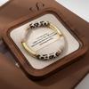 Bracelet Géométrique en Bambou Imprimé Léopard pour Femme - Accessoire de Mode Haut de Gamme