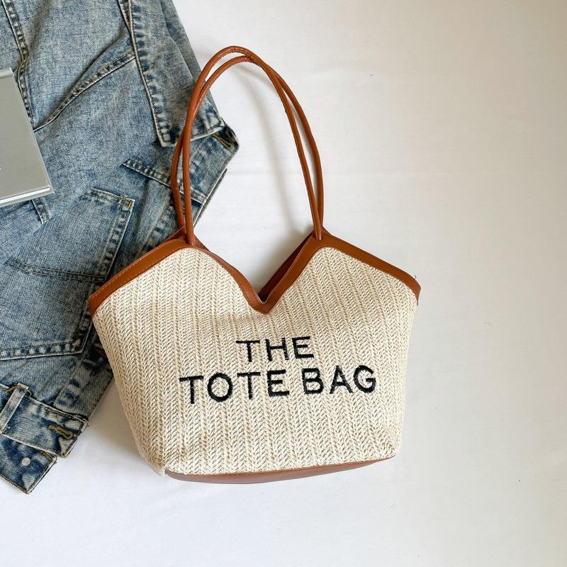 

Large capacity straw bag women s new fashion woven bag summer popular shoulder bag tote bag