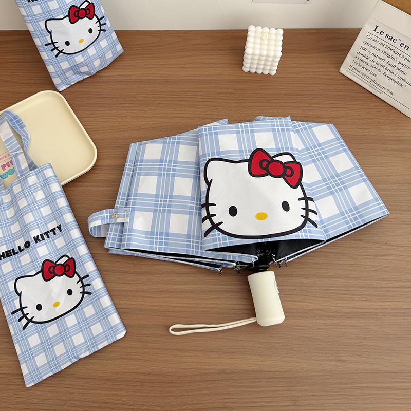 

Клітчаста парасолька подвійного призначення для жінок - Захист від УФ-променів, Автоматична, Складна для сонця та дощу