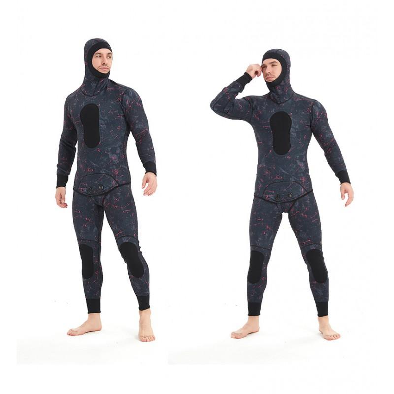 Herren Tarnung 3mm/5mm Neopren Neoprenanzug Set Schnorcheln Surfen Tauchen Schwimmen Wärme UV-Schutz
