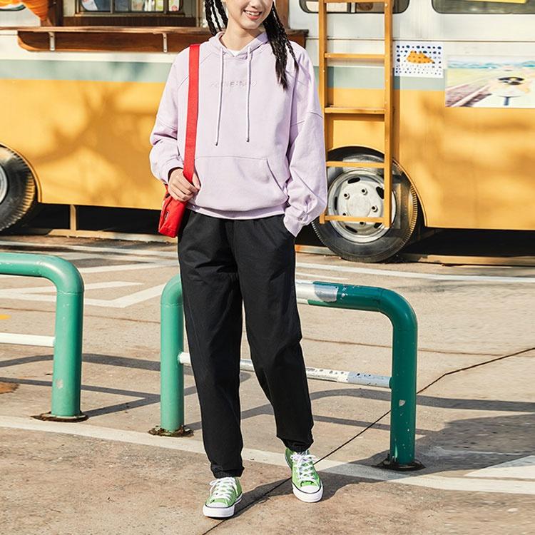 (WMNS) Converse Logo Embroidery Knitting Hoodie Purple Women's 10023945-A03
