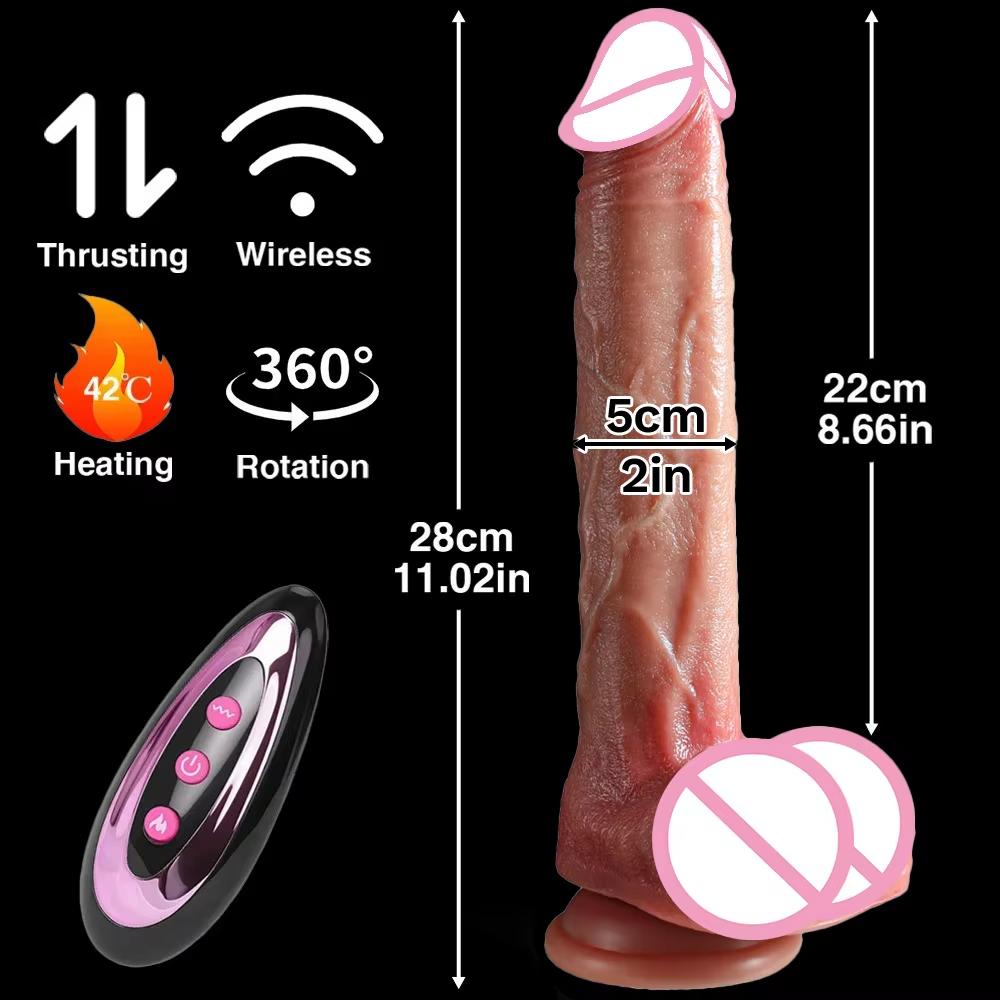 Thrusting Dildo Vibrator Sex Toys Realistic Silicone Penis Remote Control Telescopic Dildos Adult Toy for Women Masturbation 18+