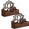 Lotus Shape Tissue Box Holder Wooden Napkin Stand Fashion Card Storage Box  Office Desktop