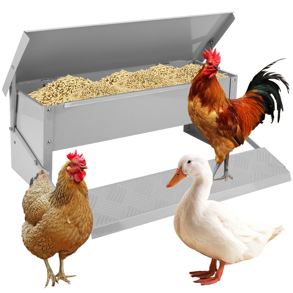 Automatic Chicken Feeder Rat Proof Chicken Feeder Metal Chicken Feeder Suitable for Chicken Bantams Poultry Pheasants Etc
