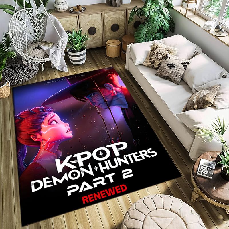 1PC KPop Demon Hunters Rug - Home Decoration Carpet For Living Room Bedroom Flooring Computer Chair Area Rug