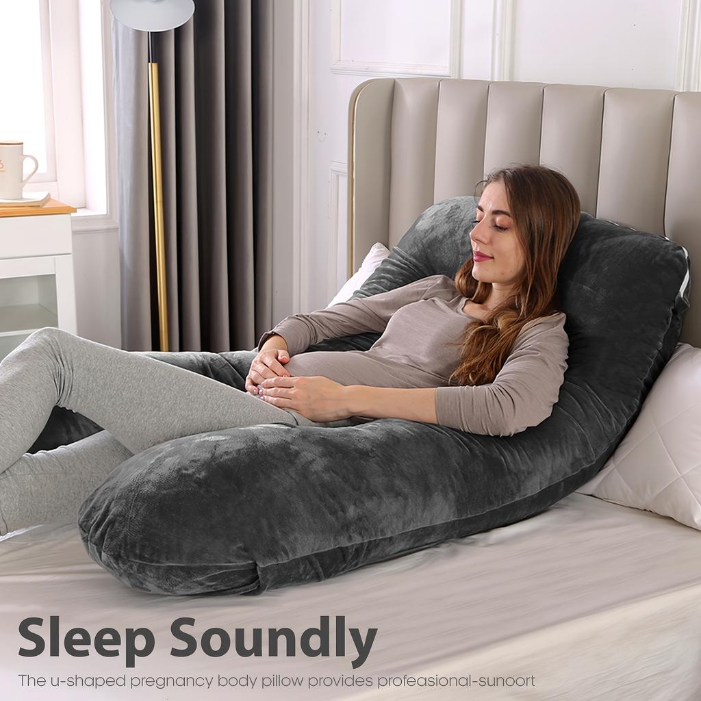 Oreiller ergonomique en forme de U pour le soutien du cou et du dos, Oreiller corporel de maternité pour la grossesse, Coussin de sommeil pour bureau et voyage pour adultes