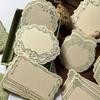 30pcs/box Vintage Embossed Note Cards with Floral & Geometric Designs - Textured Green Paper for Journaling, Scrapbooking